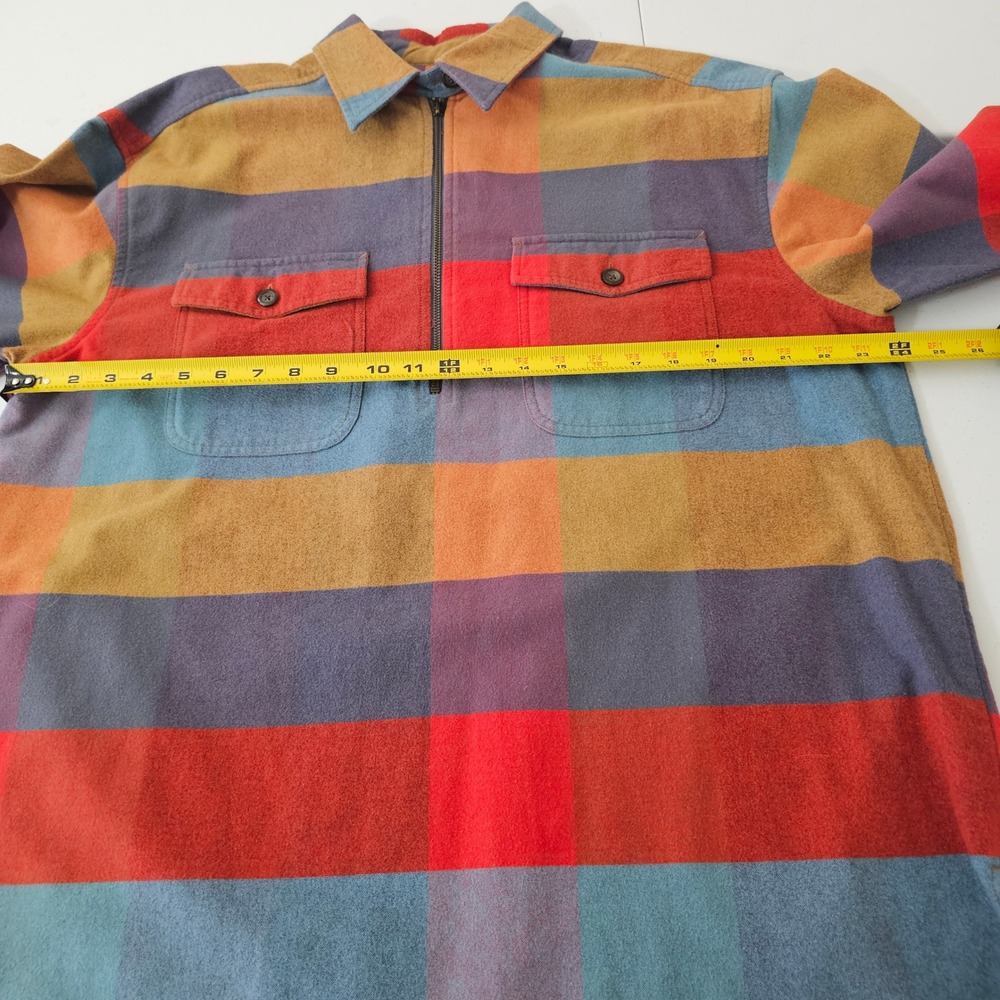 Vintage Eddie Bauer Half Zip Pullover Flannel Shirt L Multicolor Gorpcore Casual - Picture 7 of 11